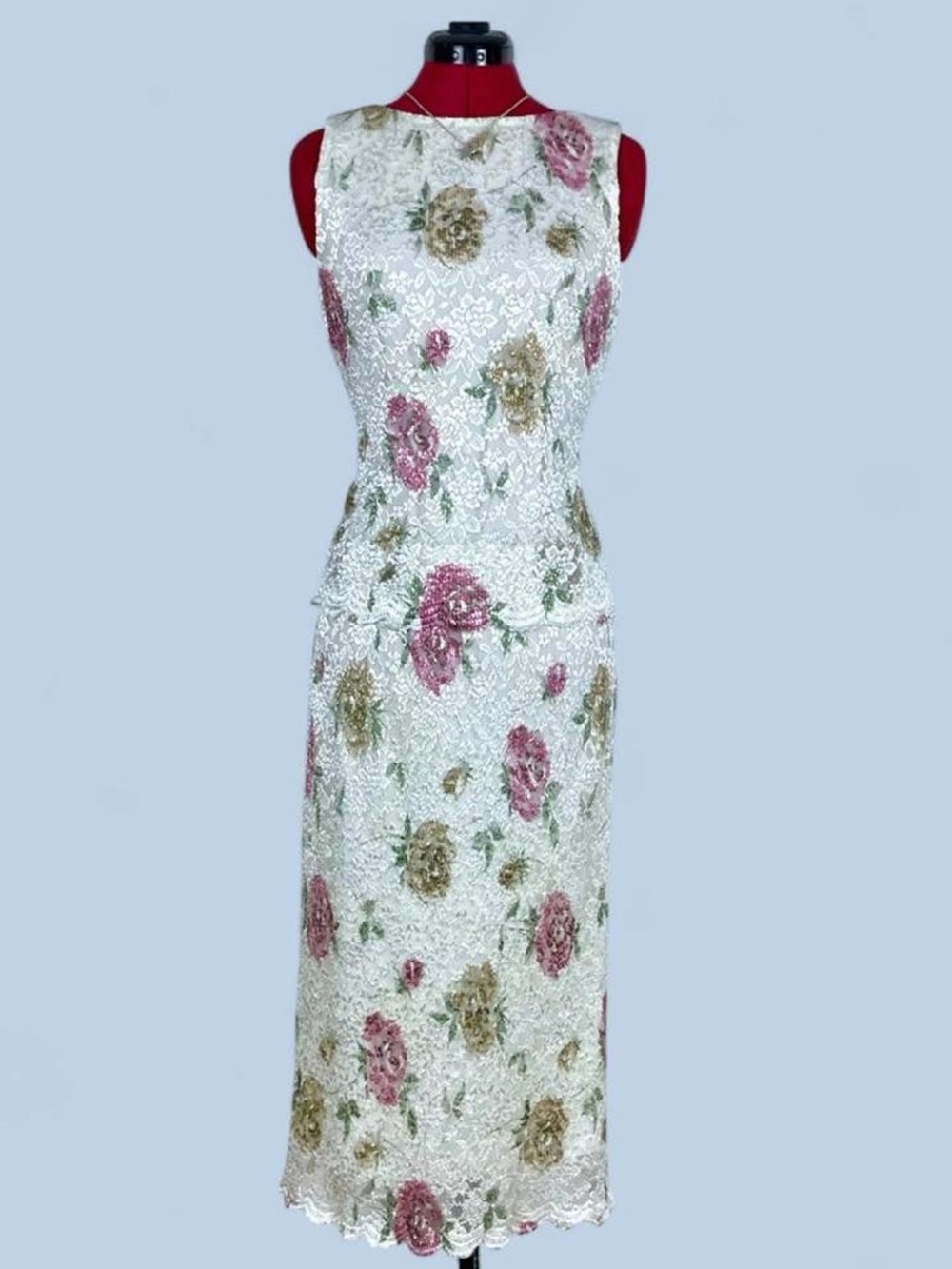 Y2K Vintage Floral Lace Midi Dress
